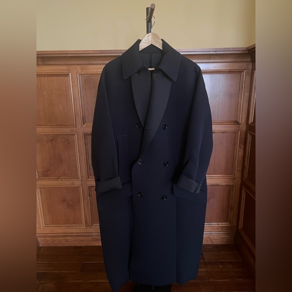 Toga Archives Coat Double-Breasted Neoprene Navy Size 10 US (40 French) - Picture 12 of 16